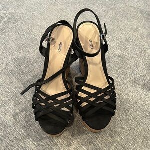 Never worn Schutz black wedge